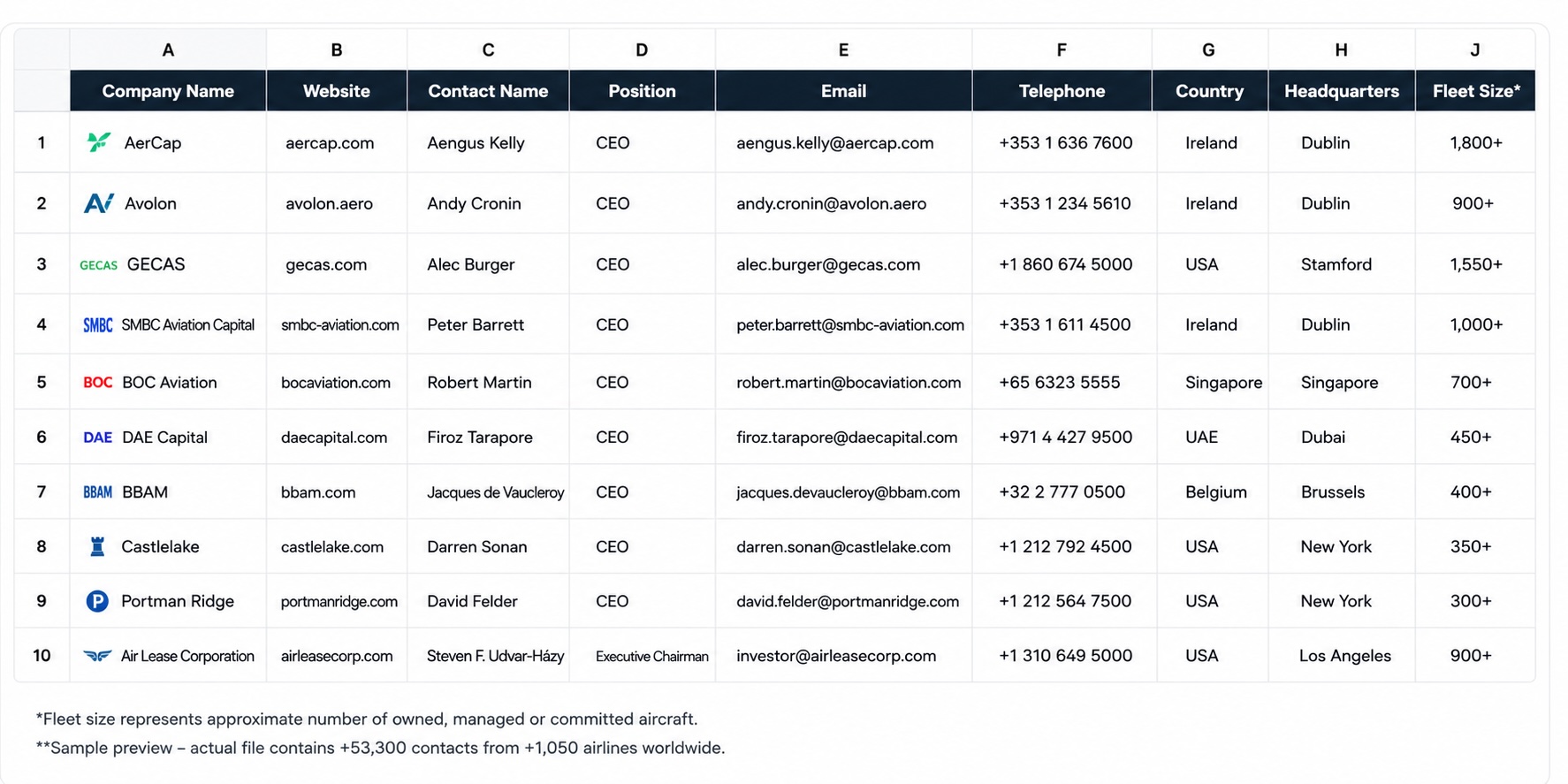 Lessors File Excel Preview